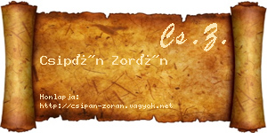 Csipán Zorán névjegykártya